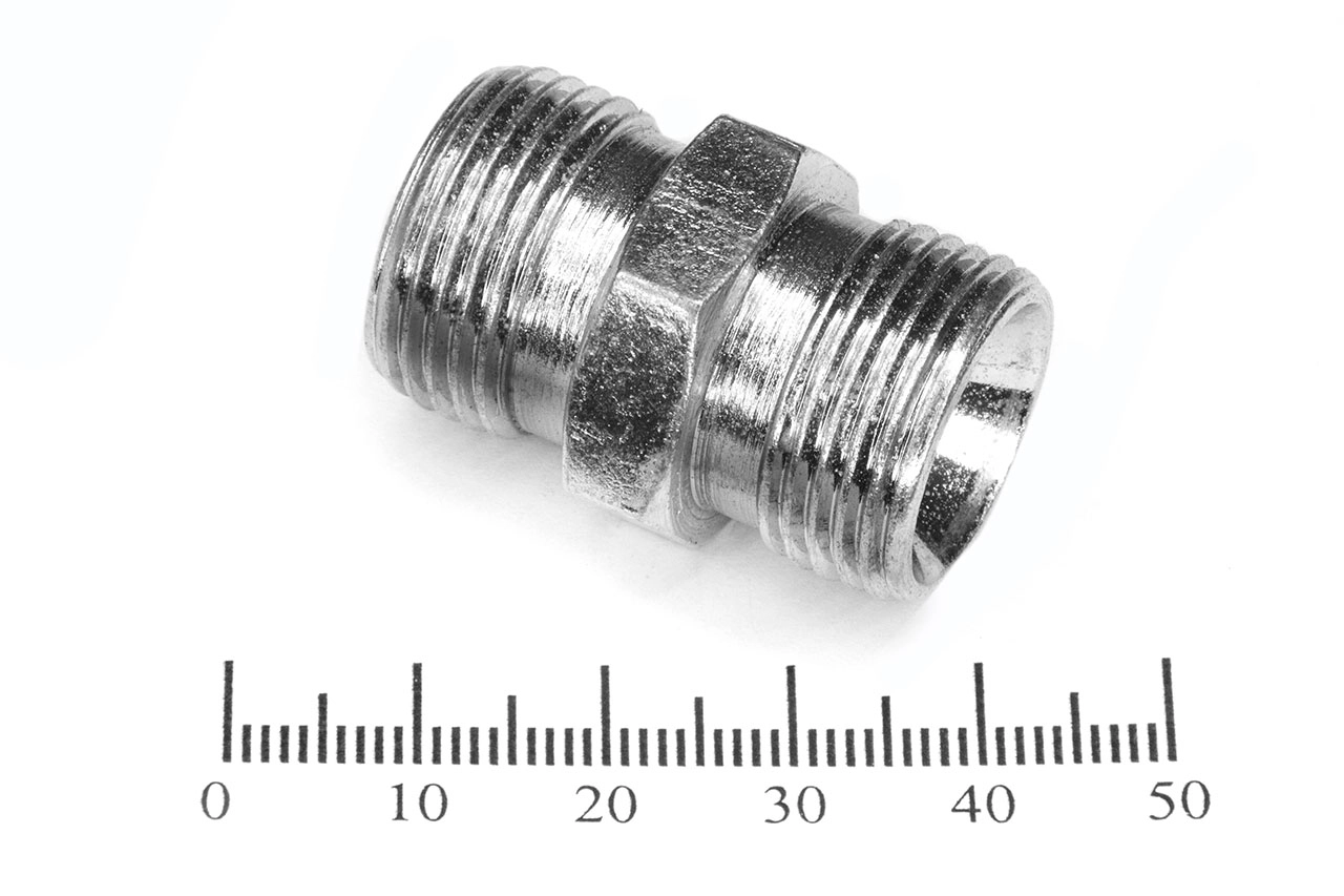 Штуцер для РВД соединительный 24/24  М20х1.5 - М20х1.5 грань S22